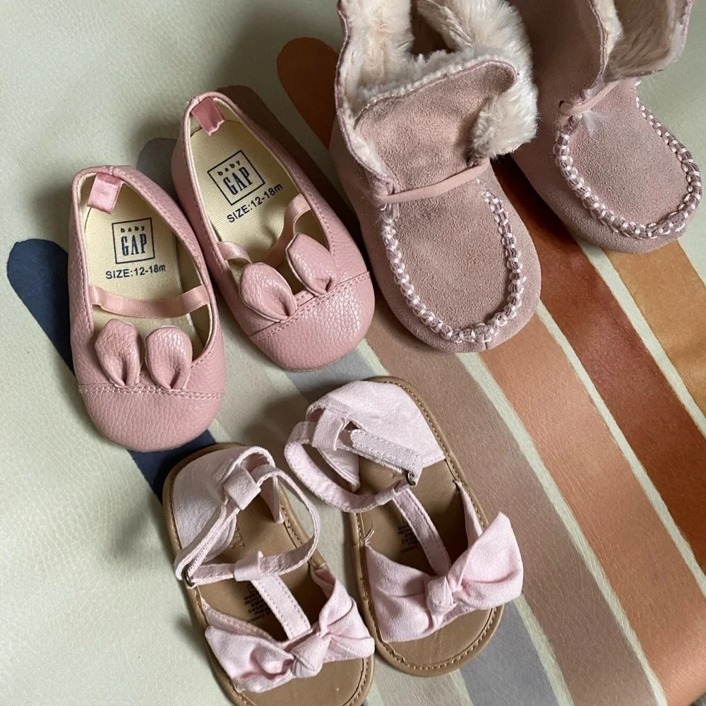 3 pairs of toddler girl shoes